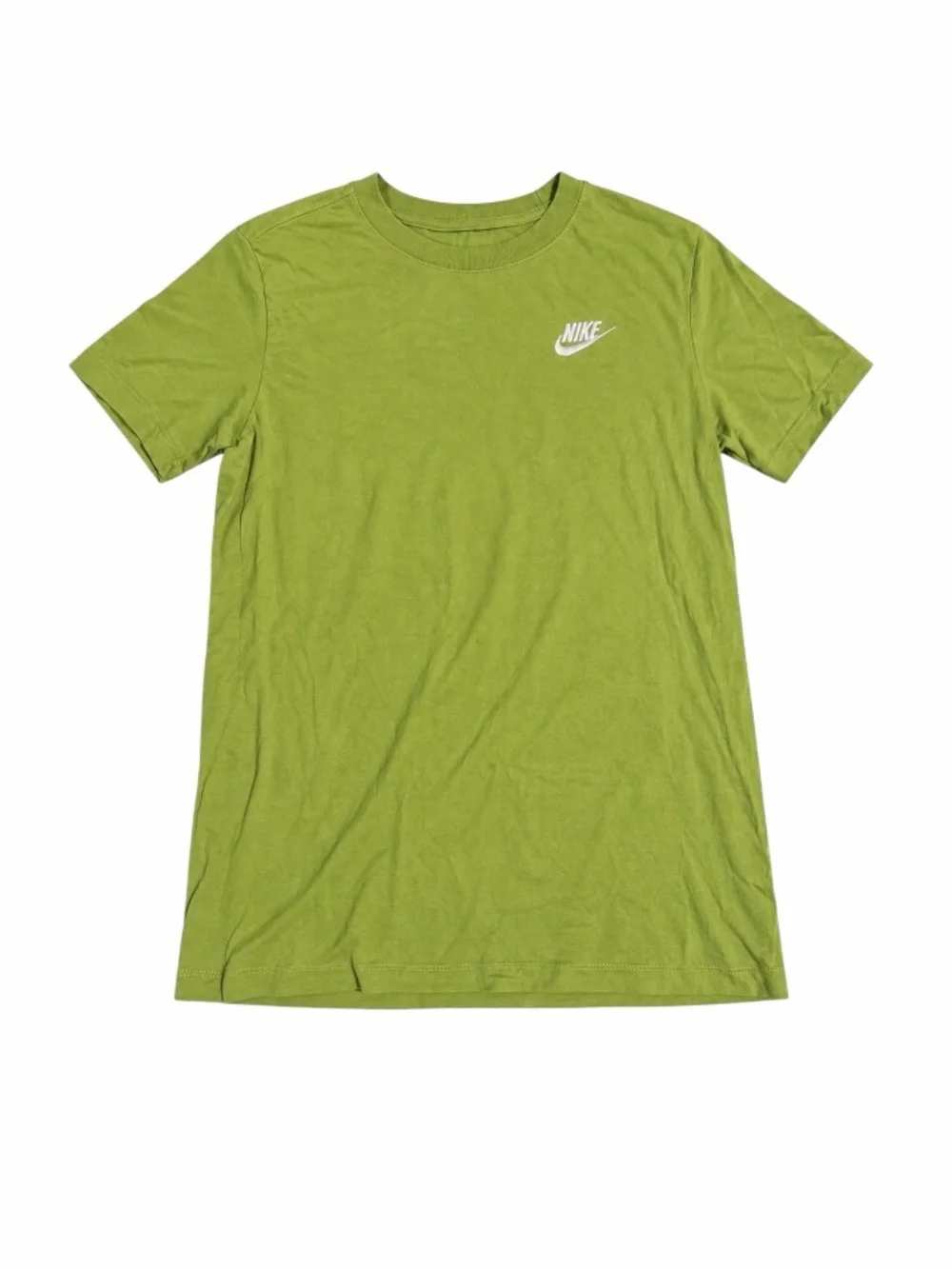 Nike The Nike Tee’ Youth Green Embroidered Swoosh Cotton T-Shirt size boys large